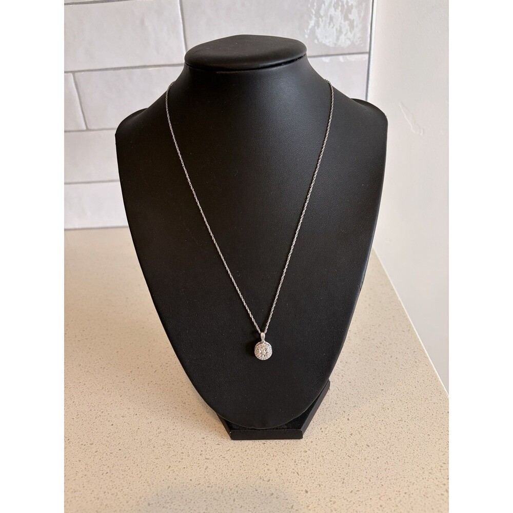 1/10 TWC Diamond Pendant 925 Sterling Silver Women’s Necklace